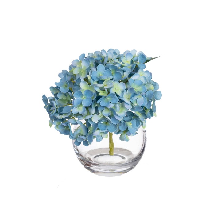19CM HYDRANGEA IN FISHBOWL BLUE