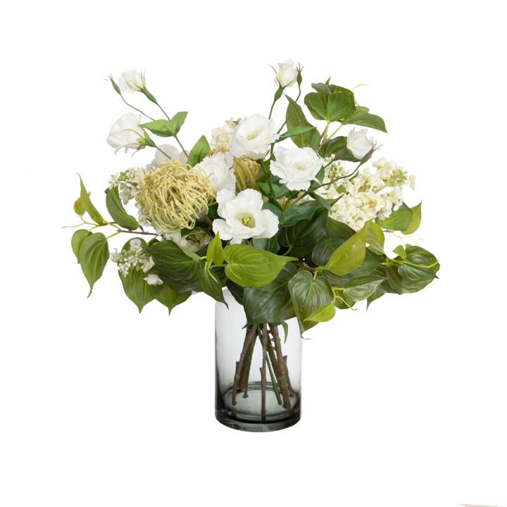 60CM LILAC MIXED ARRANGEMENT WHITE