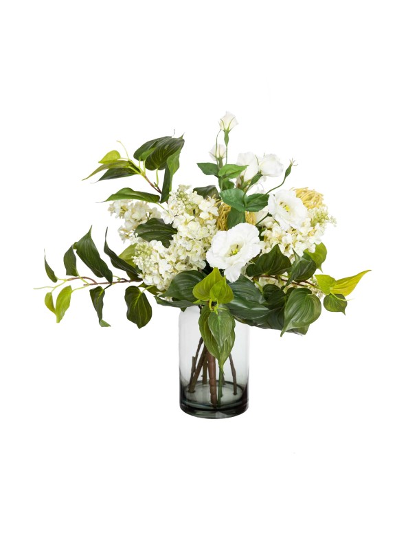 60CM LILAC MIXED ARRANGEMENT WHITE