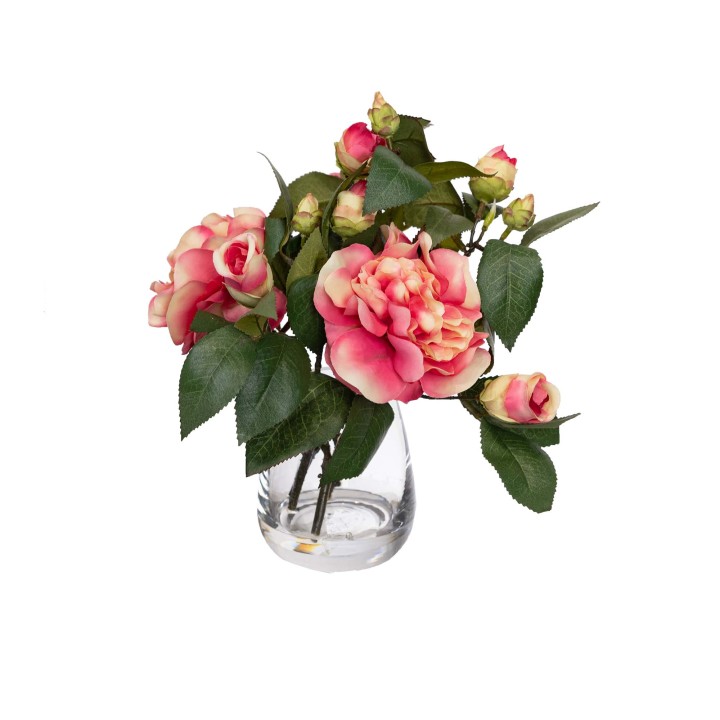 24CM CAMELLIA IN BUD VASE
