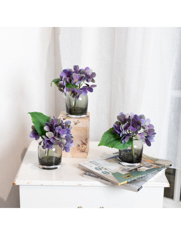 PURPLE HYDRANGEA IN VASE SET - LAST 1 SET