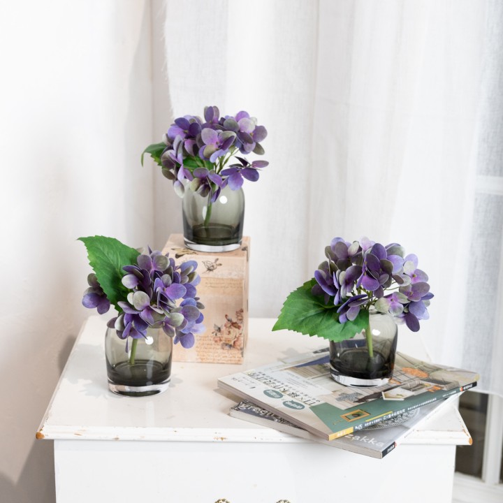 PURPLE HYDRANGEA IN VASE SET - LAST 1 SET