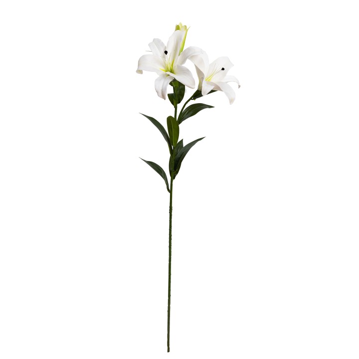 88CM REAL TOUCH LILY SPRAY W/BUD WHITE