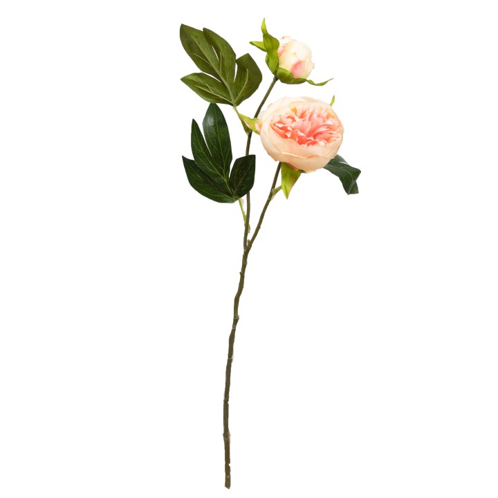 43CM PEONY SPRAY LIGHT SALMON