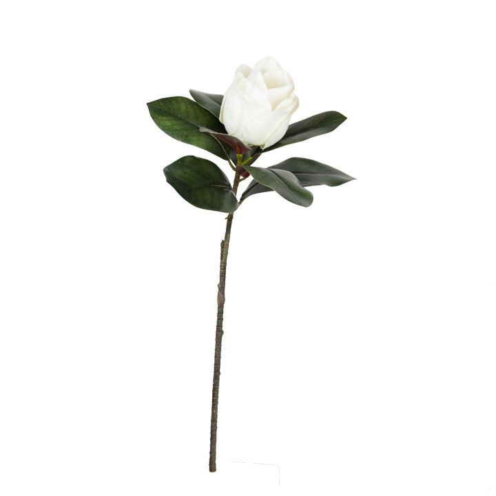 70CM REAL TOUCH MAGNOLIA FLOWER WHITE
