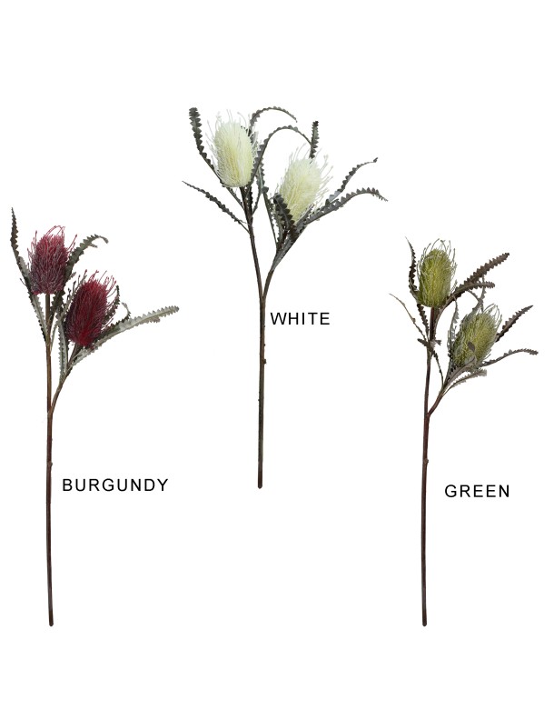 80CM BANKSIA SPRAY BURGUNDY