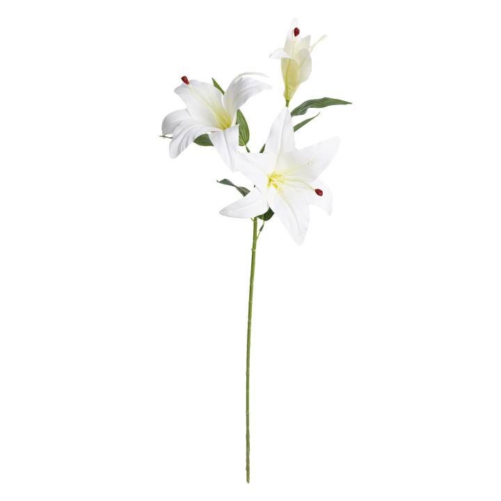 83CM REAL TOUCH LILY SPRAY WHITE