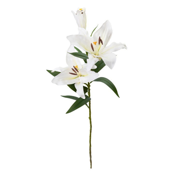 86CM REAL TOUCH LILY SPRAY WHITE