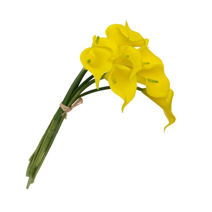 35CM REAL TOUCH CALLA LILY BUNDLE YELLOW