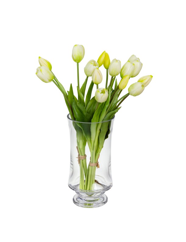 40CM TULIP BUNDLE WHITE