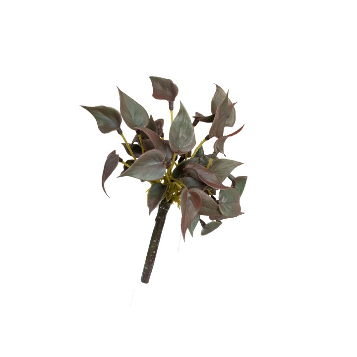 20CM REAL TOUCH ANTHURIUM LEAF BUSH BURGUNDY