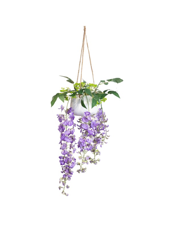 95CM WISTERIA IN HANGING PLANTER PURPLE