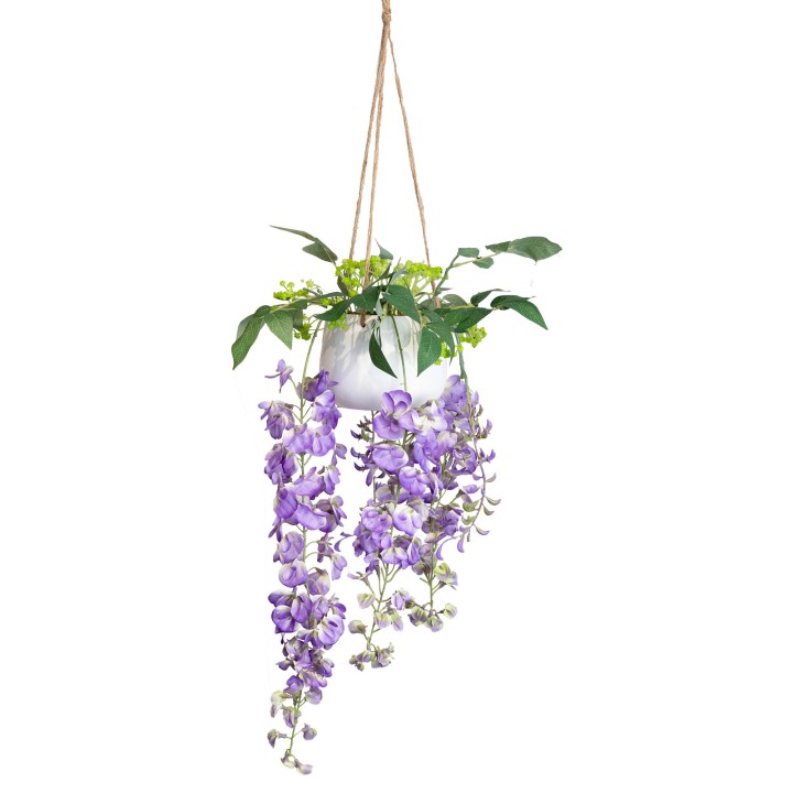 95CM WISTERIA IN HANGING PLANTER PURPLE