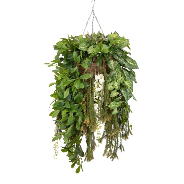 135CM MIXED GREENERY IN HANGING BASKET