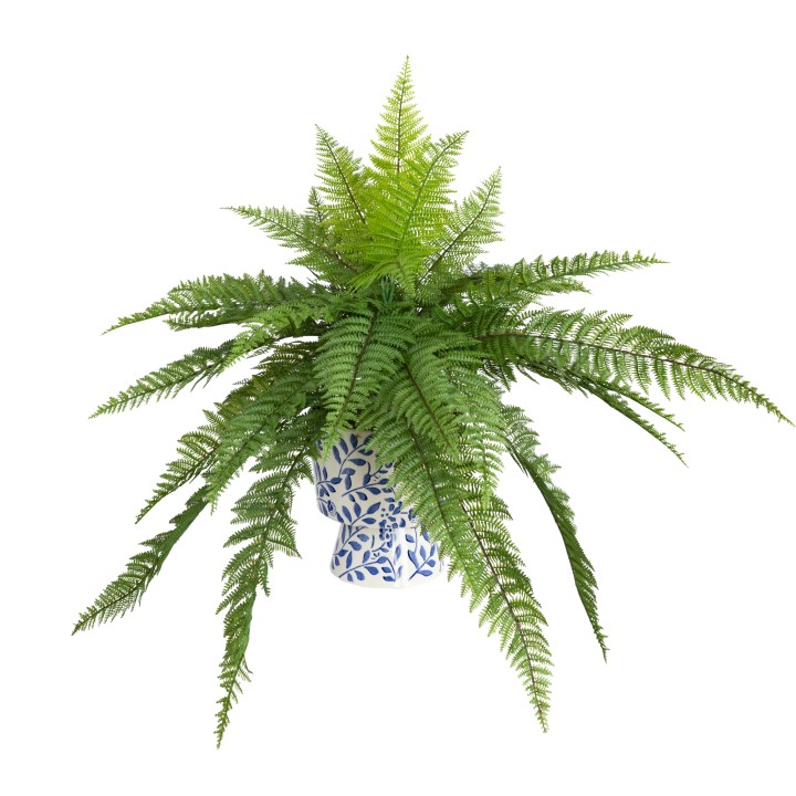 63CM LEATHER FERN IN HAMPTON VASE
