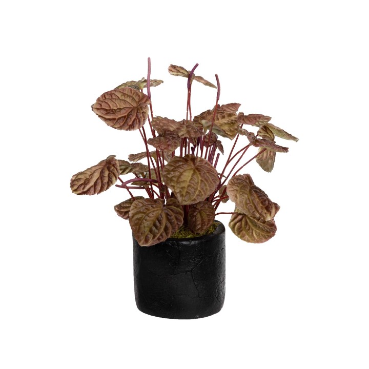 33CM REAL TOUCH BEGONIA IN POT BURGUNDY