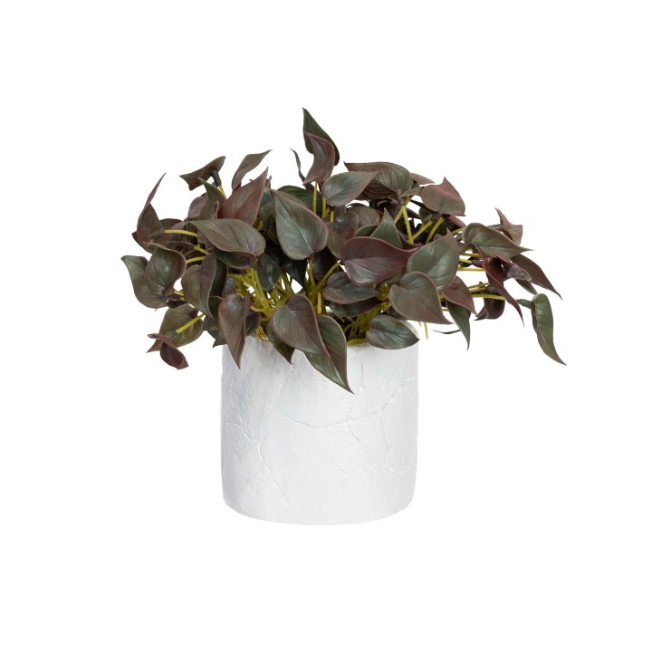 21CM REAL TOUCH ANTHURIUM BUSH IN POT BURGUNDY