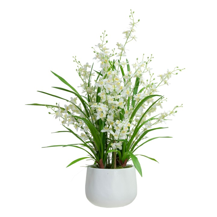78CM DANCING LADY IN POT CREAM